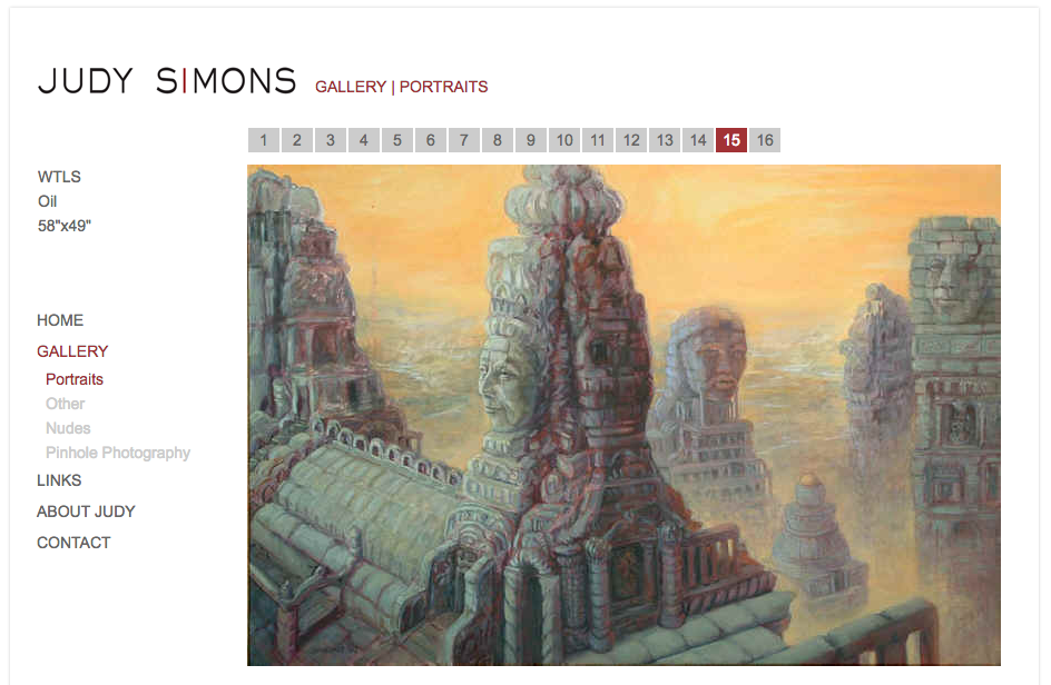 Judy Simons artist website home by iKANDE