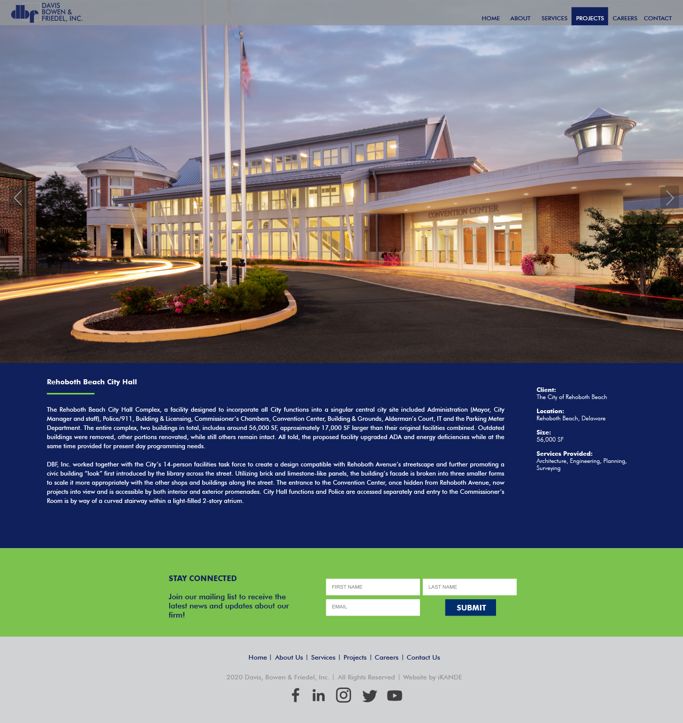 DBF inc Rehoboth project page and web design by iKANDE