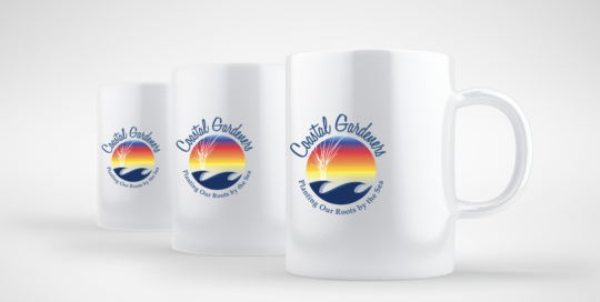 Coastal Gardeners, Delaware, logo and mug design by iKANDE
